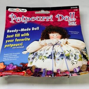 Fibre Craft Potpourri Doll Kit 3174-03 Vintage 2002 Floral Cloth‎ Doll DIY Craft